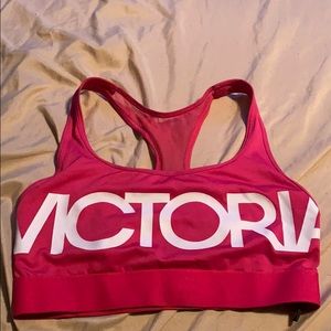 Pink sports bra